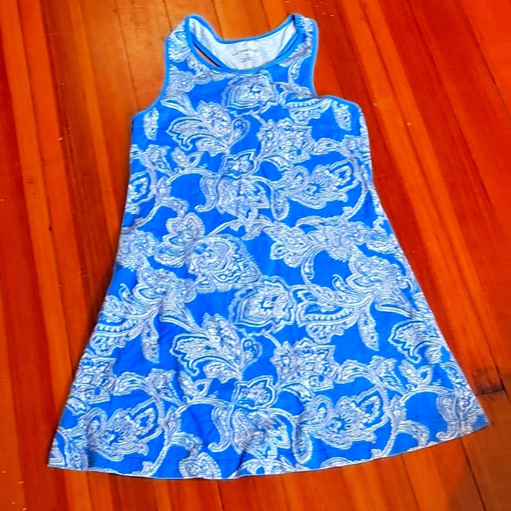 Girls Blue & White Summer Dress
